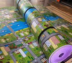 Детский игровой коврик Парковый городок 2 х1,2 м 12 мм